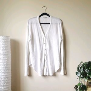 Dex Waffle Button Up V Beck Henley Cardigan